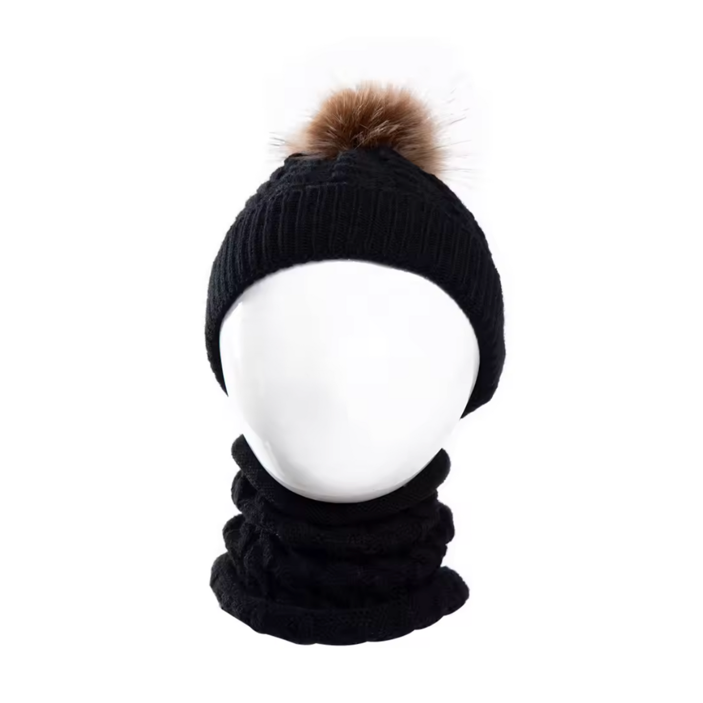 Set de Gorro bebes Con Cuello Otoño - Invierno